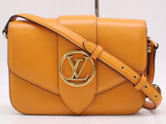 LOUIS VUITTON M55946 Calf Leather Pont Neuf Shoulder Bag Orange Shoulder Bag
