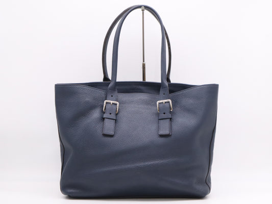 LOUIS VUITTON Taurillon Leather Cabas Voyage Navy Tote Bag UB0196