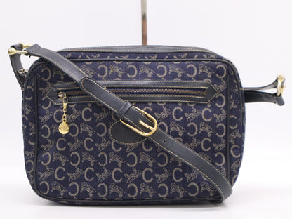 CELINE Canvas C Macadam Shoulder Bag