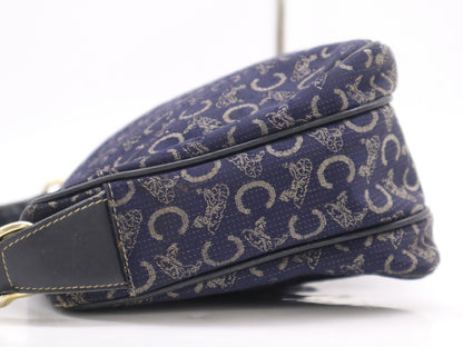 CELINE Canvas C Macadam Shoulder Bag