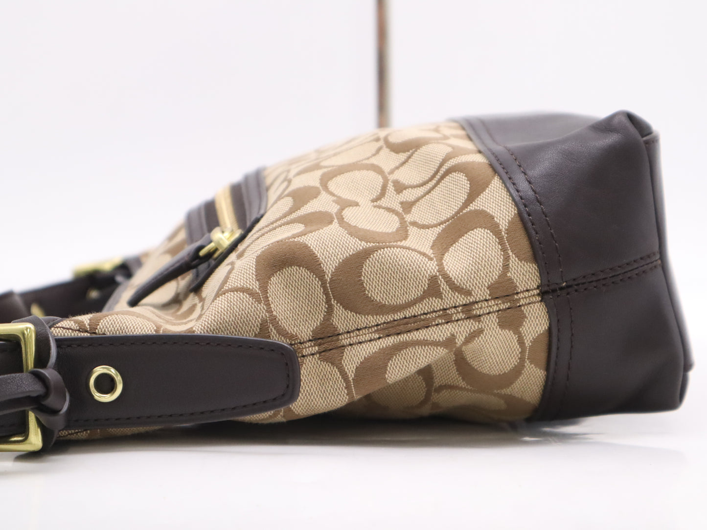 COACH Signature Canvas and Leather Shoulder Bag