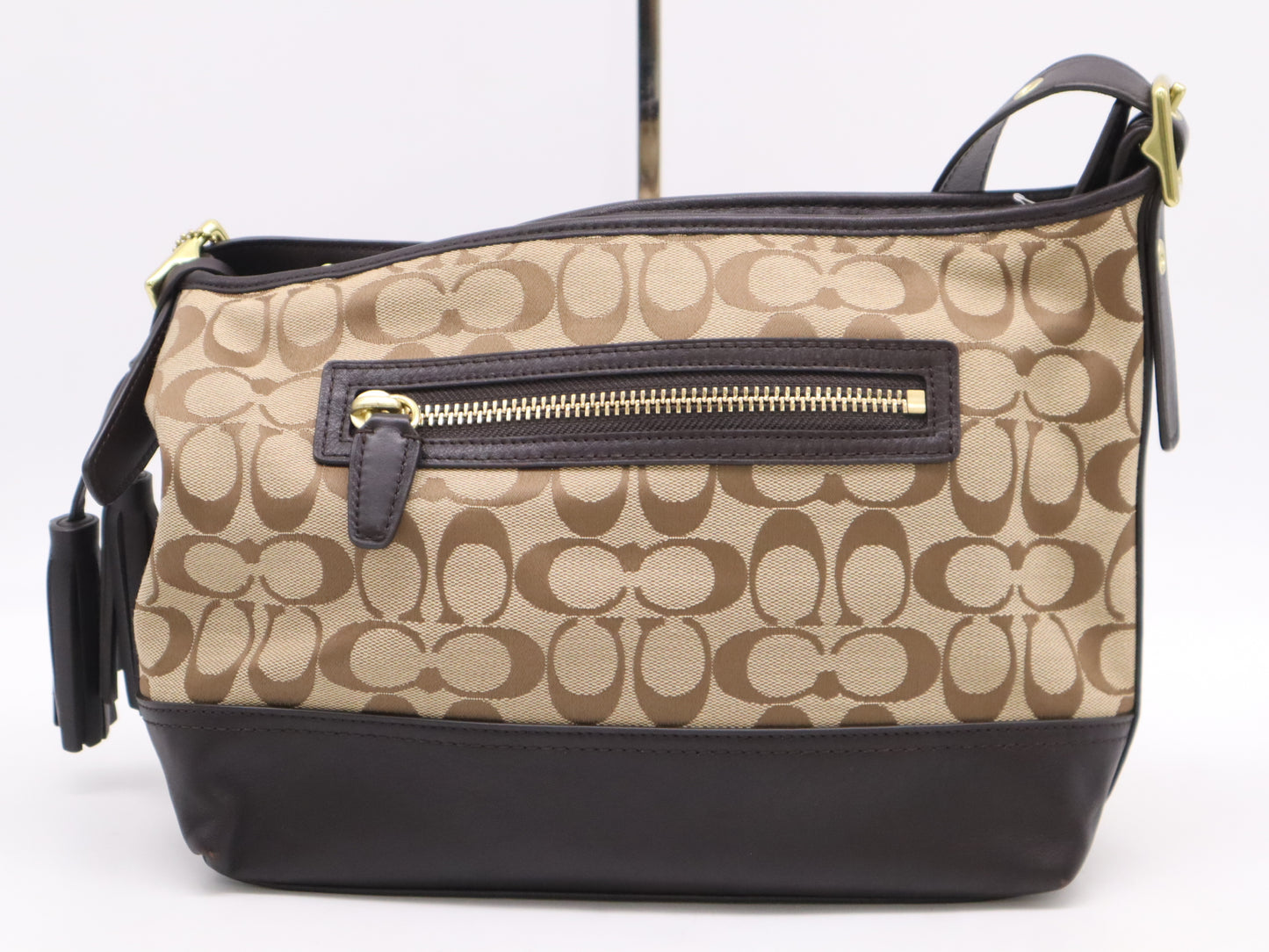 COACH Signature Canvas and Leather Shoulder Bag