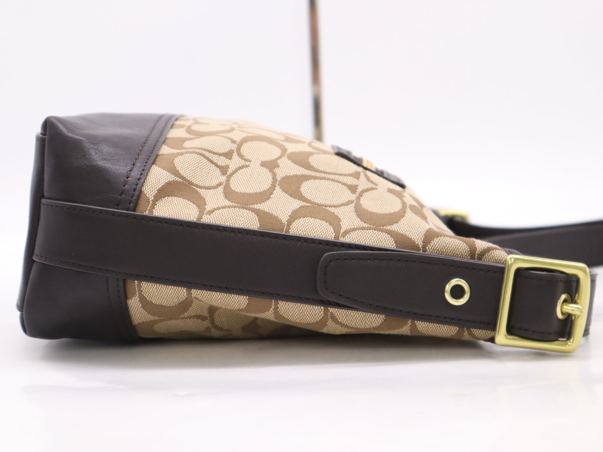 COACH Signature Canvas and Leather Shoulder Bag