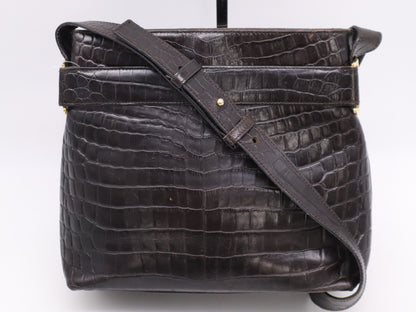 Salvatore Ferragamo Vara Leather Shoulder Bag in Black