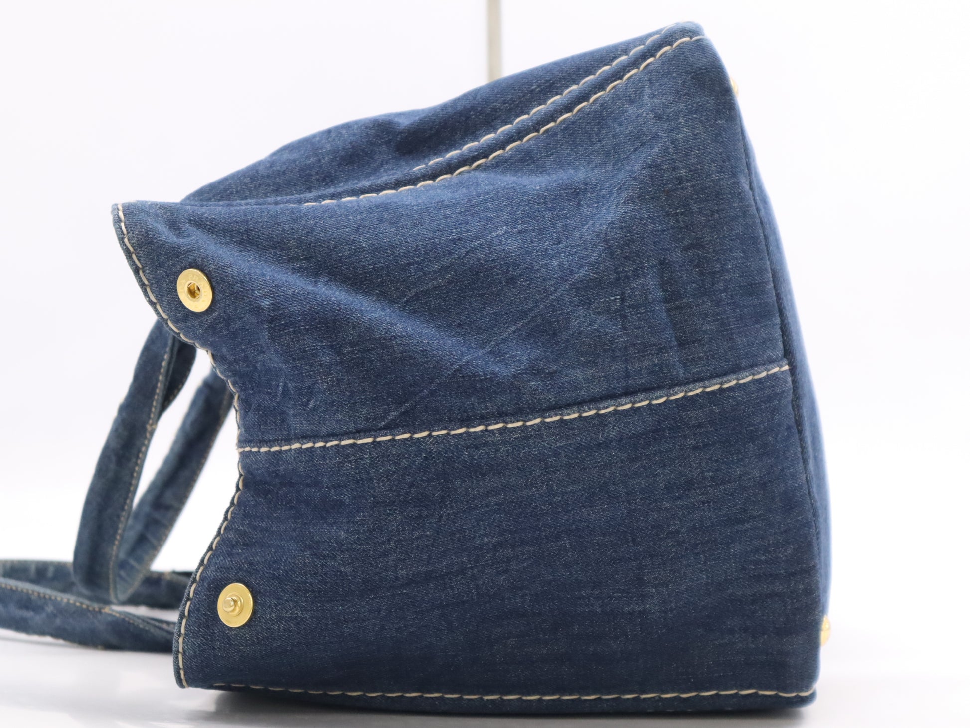 PRADA Denim Canapa Tote Bag