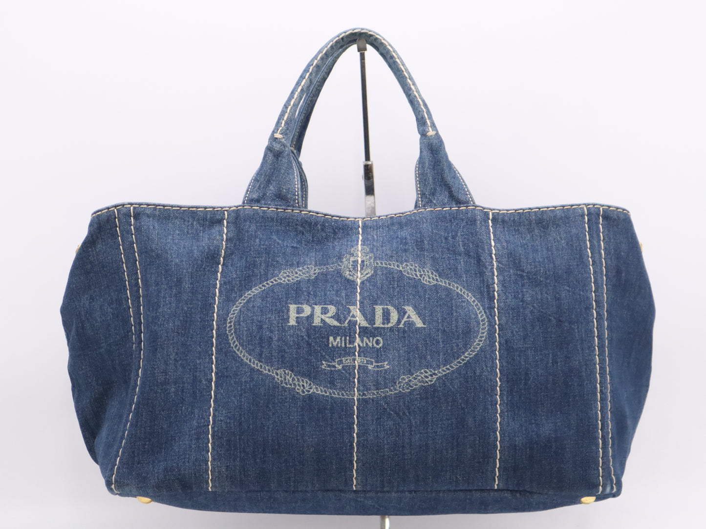 PRADA Denim Canapa Tote Bag