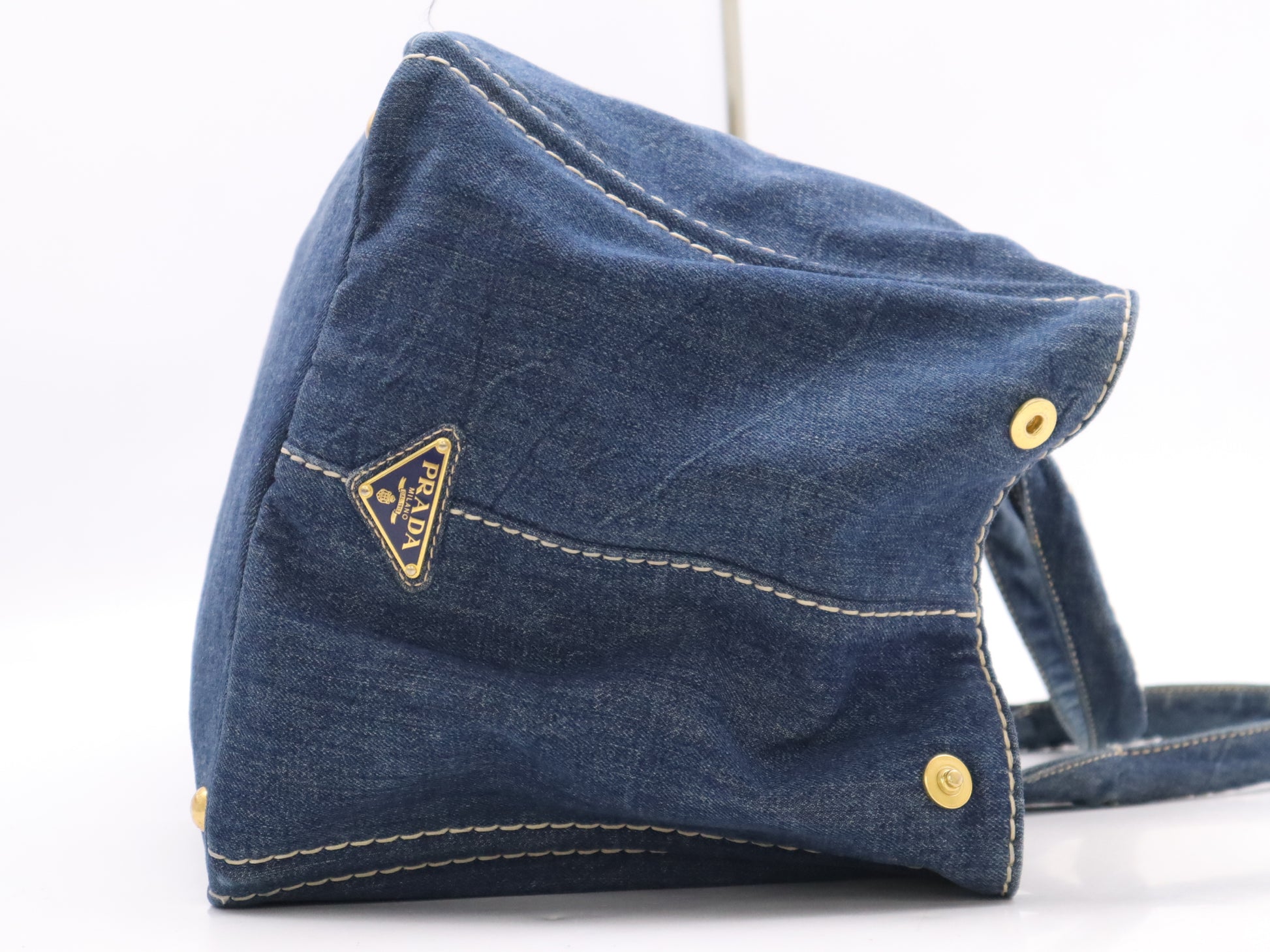 PRADA Denim Canapa Tote Bag