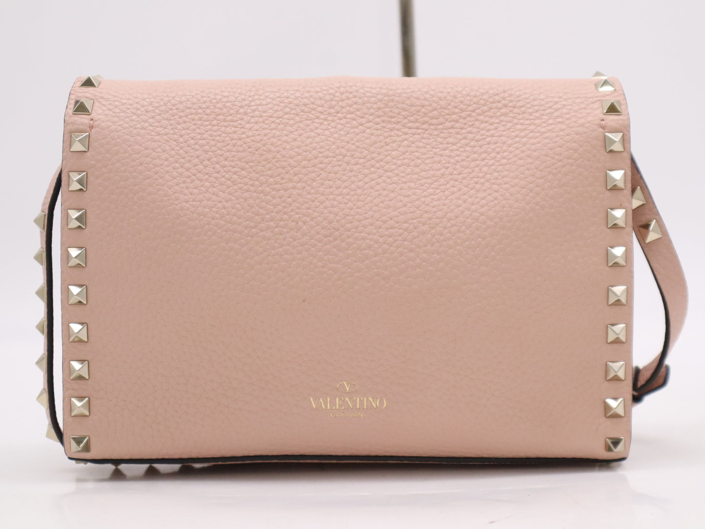 VALENTINO 4W2B0181VSF Garavani Rockstud Leather Shoulder Bag Pink