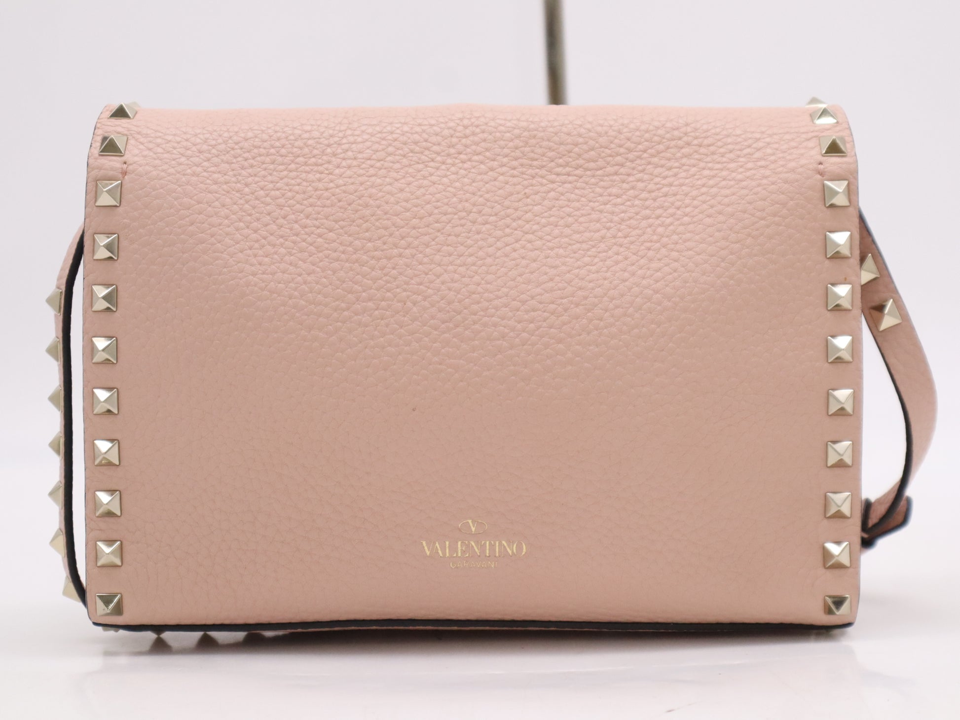 VALENTINO 4W2B0181VSF Garavani Rockstud Leather Shoulder Bag Pink
