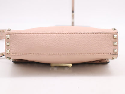 VALENTINO 4W2B0181VSF Garavani Rockstud Leather Shoulder Bag Pink