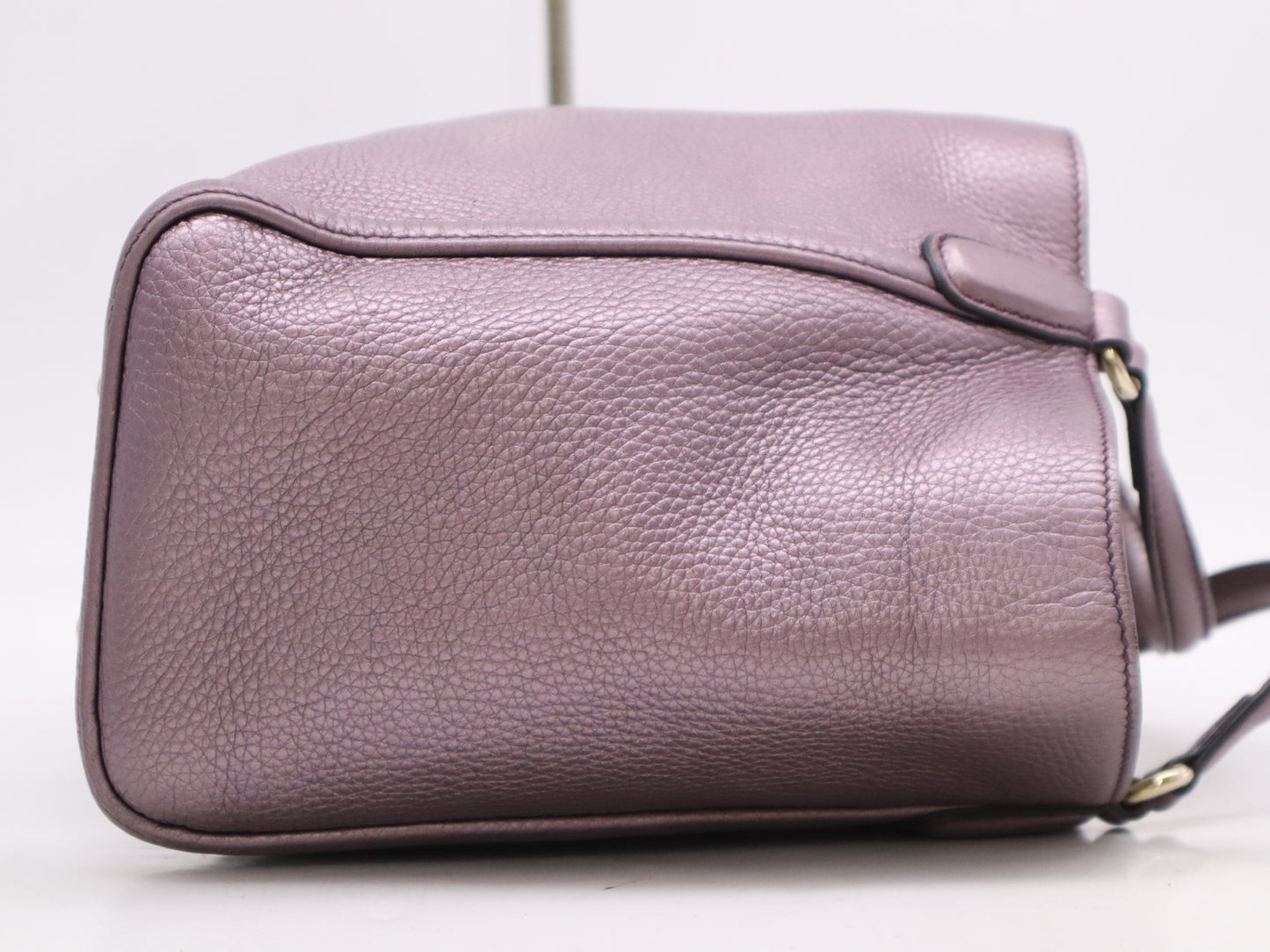 GUCCI 336751 Leather Interlocking 2-Way Handbag, Purple, with Shoulder Strap