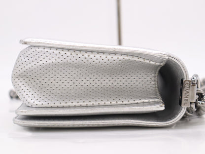 CHANEL Coco Mark Leather Boy Shoulder Bag with Silver Punching Seal 19133834