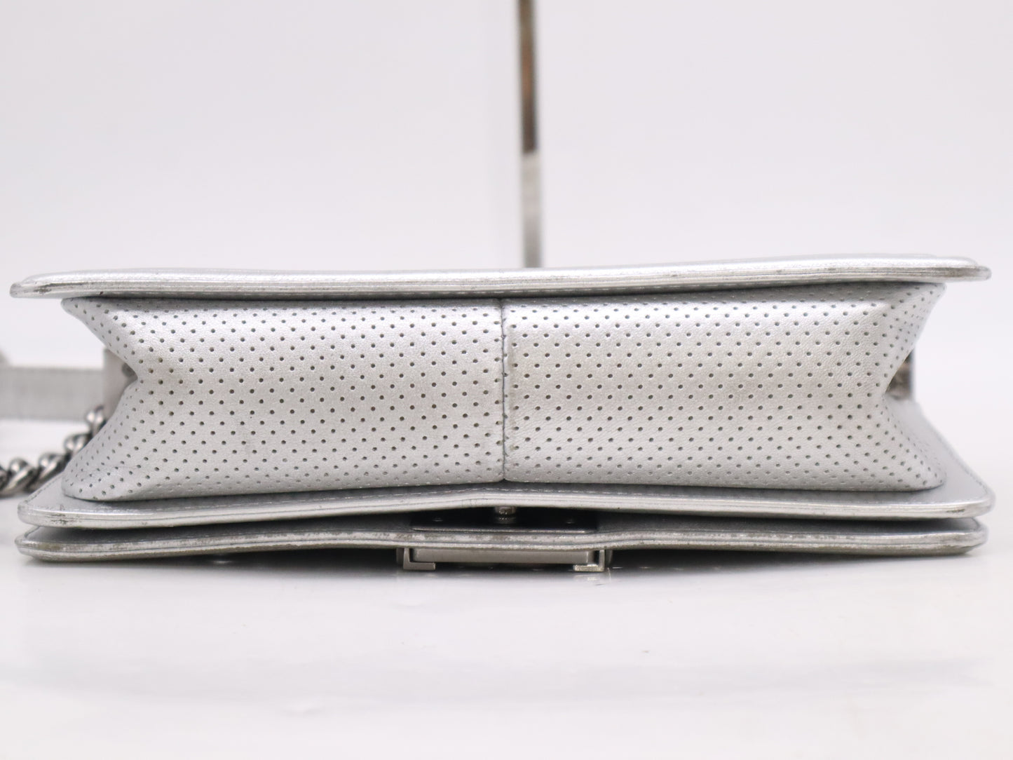 CHANEL Coco Mark Leather Boy Shoulder Bag with Silver Punching Seal 19133834