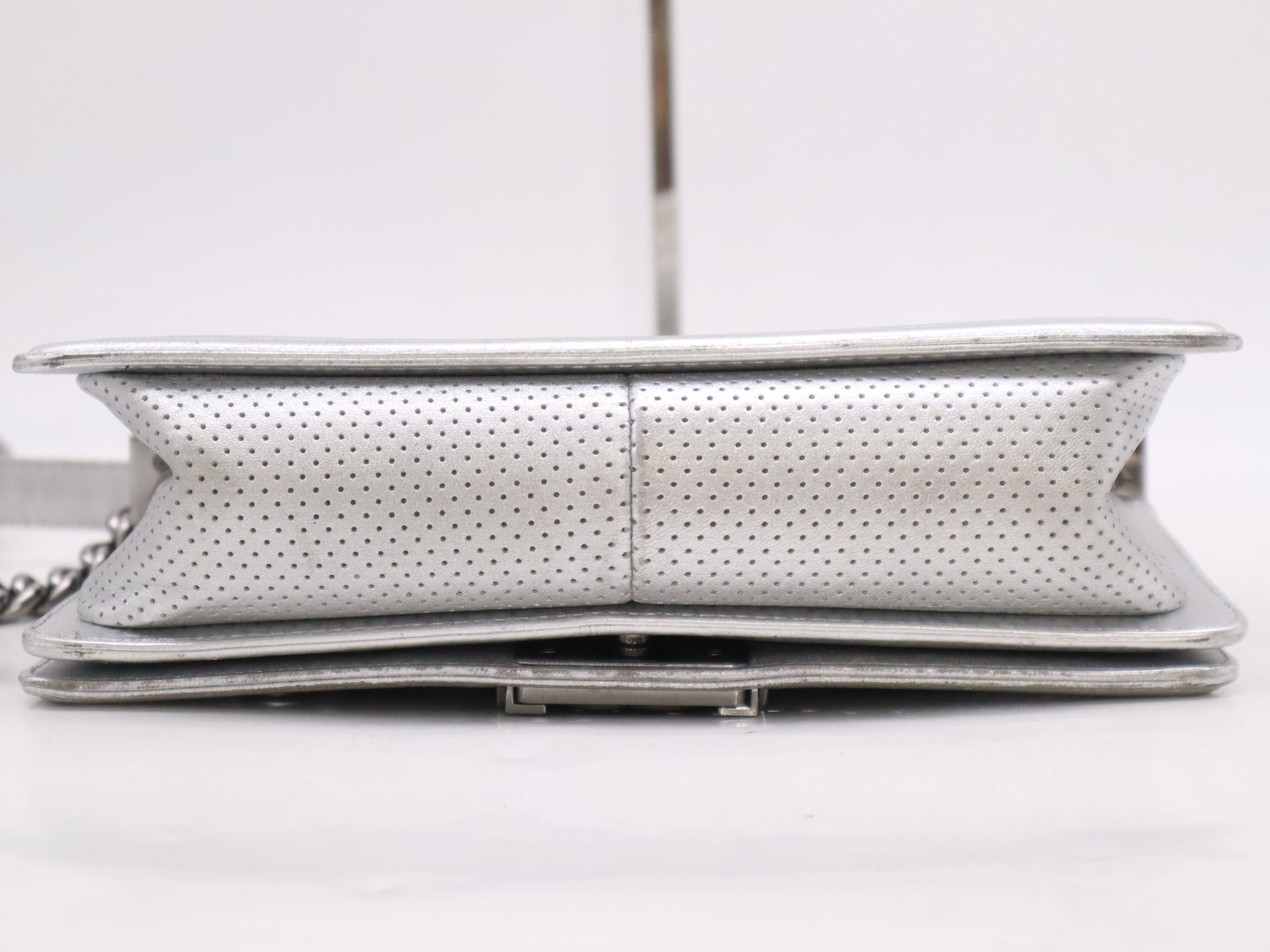 CHANEL Coco Mark Leather Boy Shoulder Bag with Silver Punching Seal 19133834