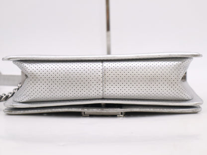 CHANEL Coco Mark Leather Boy Shoulder Bag with Silver Punching Seal 19133834