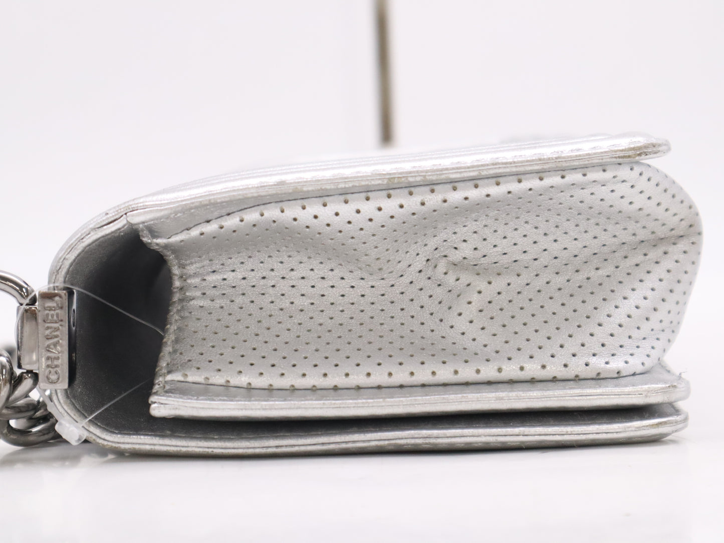 CHANEL Coco Mark Leather Boy Shoulder Bag with Silver Punching Seal 19133834