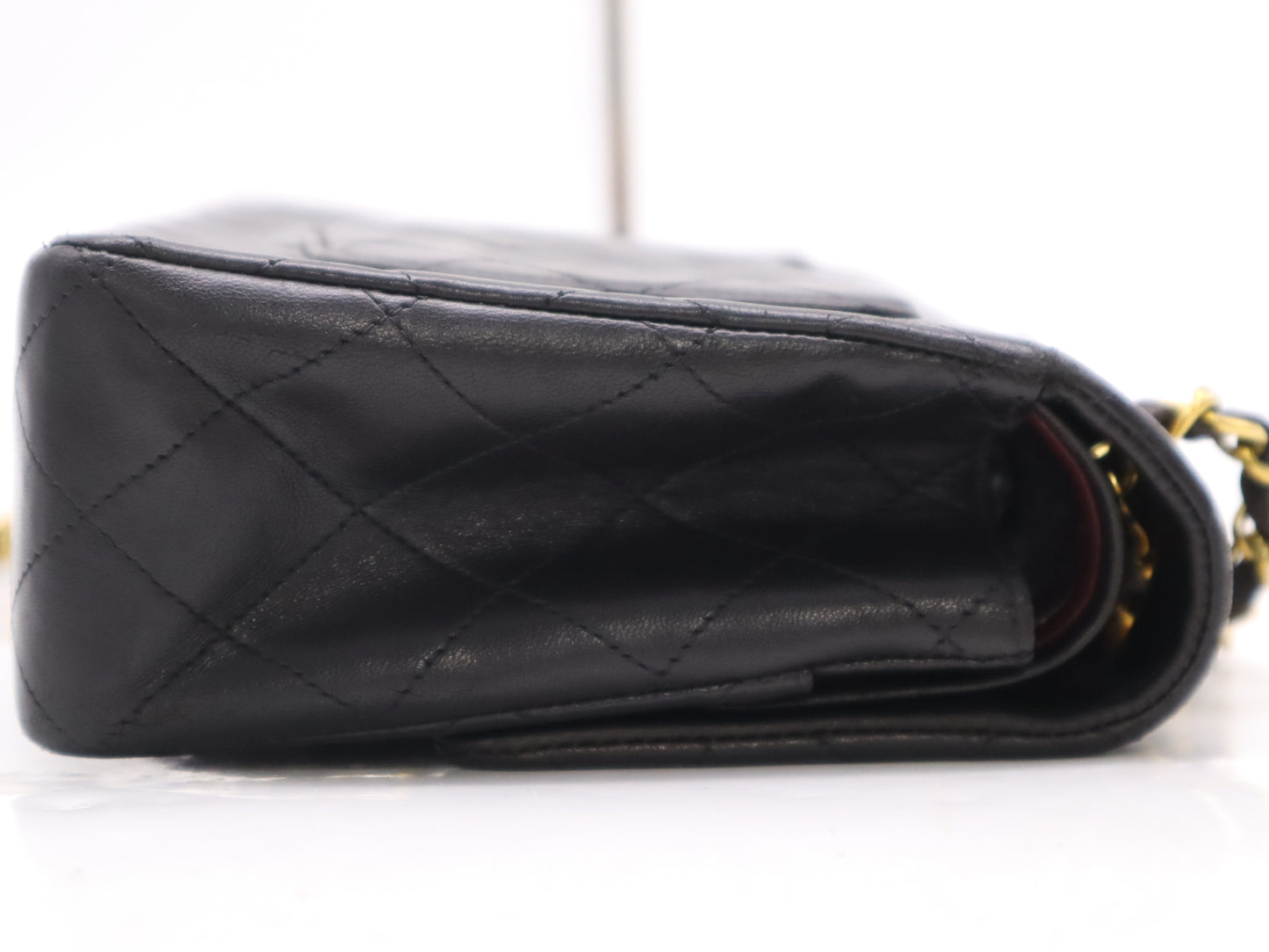 CHANEL Lambskin Matelasse Chain Shoulder Bag with Double Flap, GD Hardware, Black, Card Included, 3357145