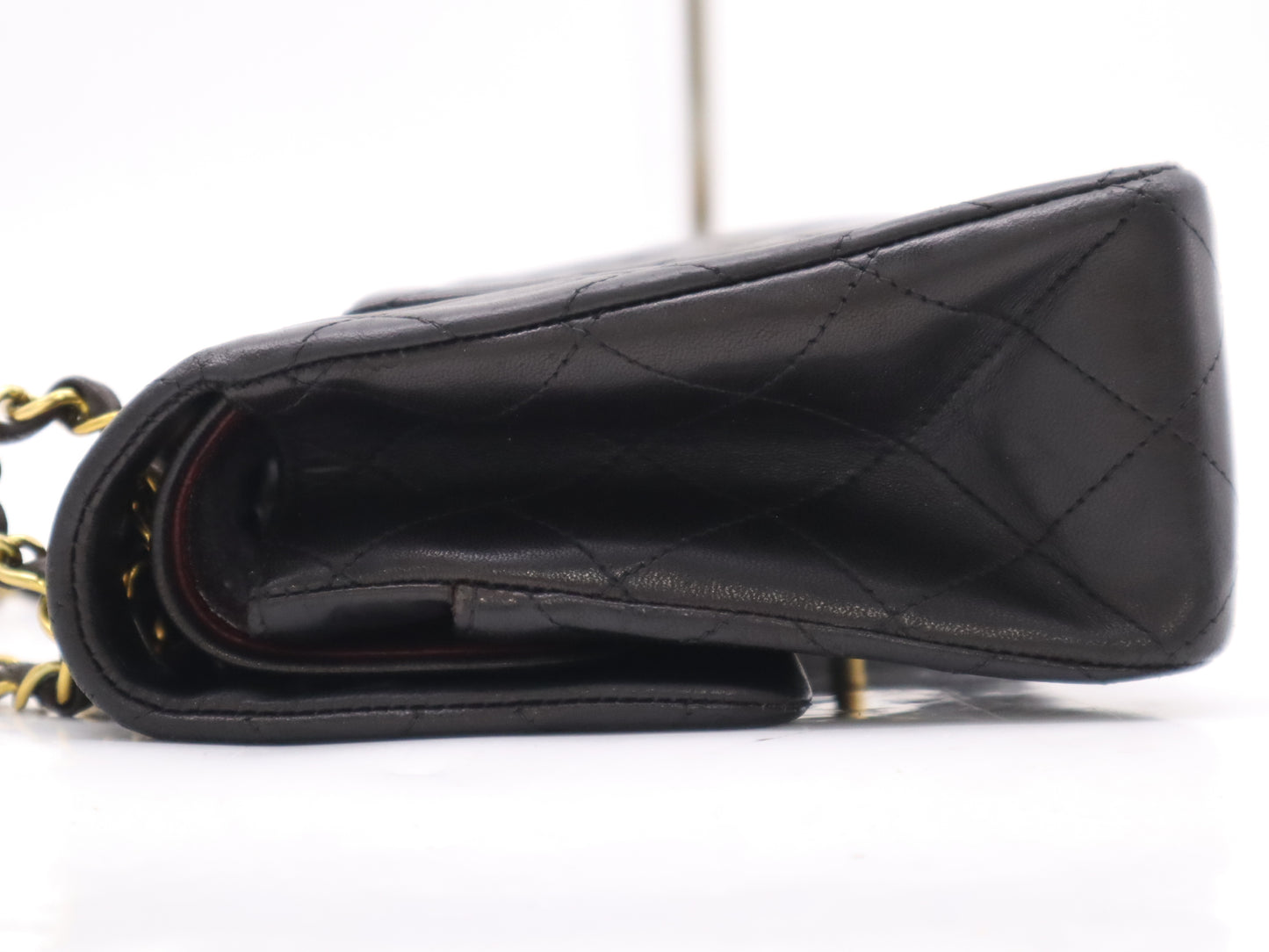 CHANEL Lambskin Matelasse Chain Shoulder Bag with Double Flap, GD Hardware, Black, Card Included, 3357145