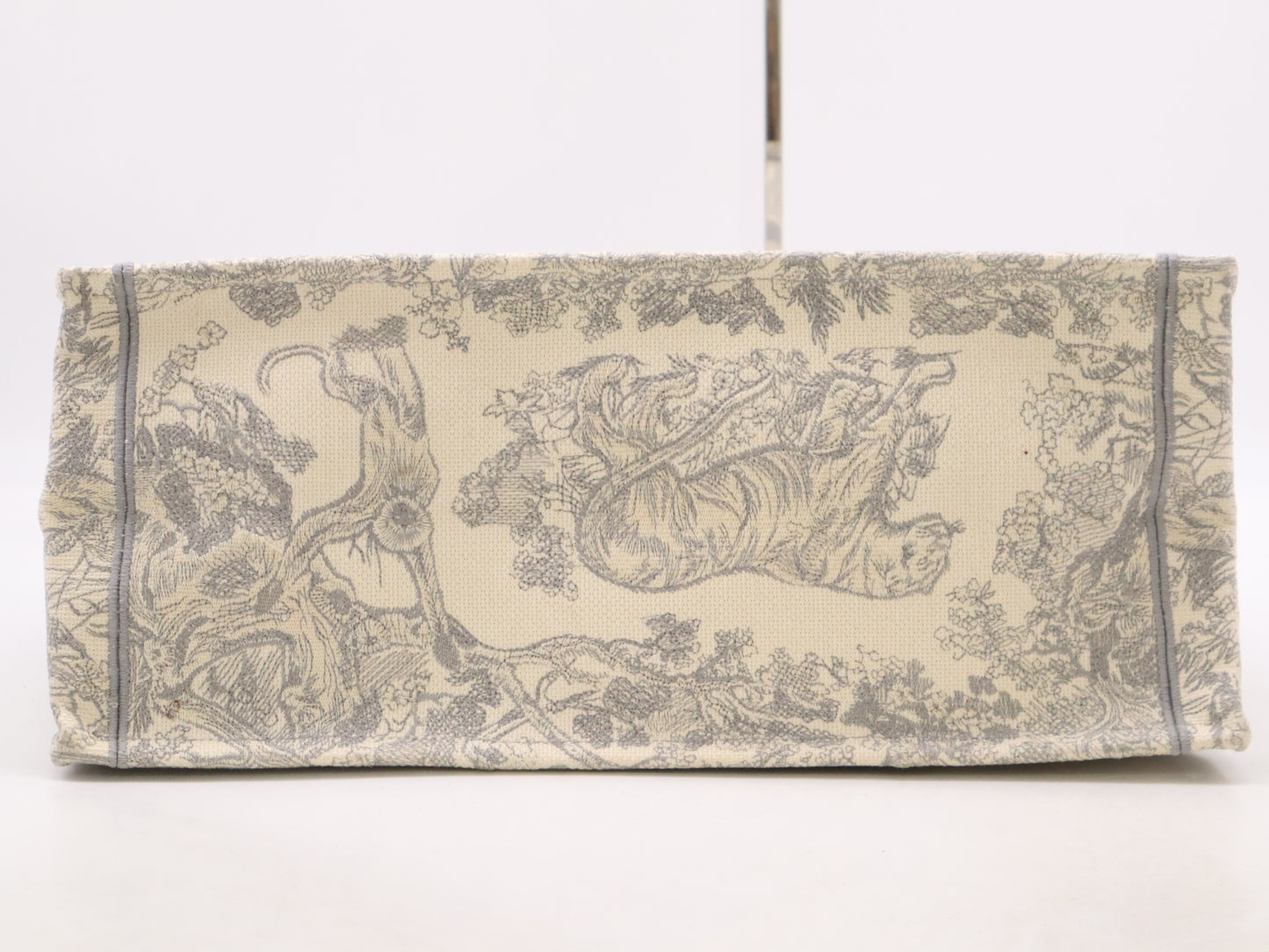 Dior Book Tote Large Toile de Jouy Canvas Tote Bag in Gray and Ivory