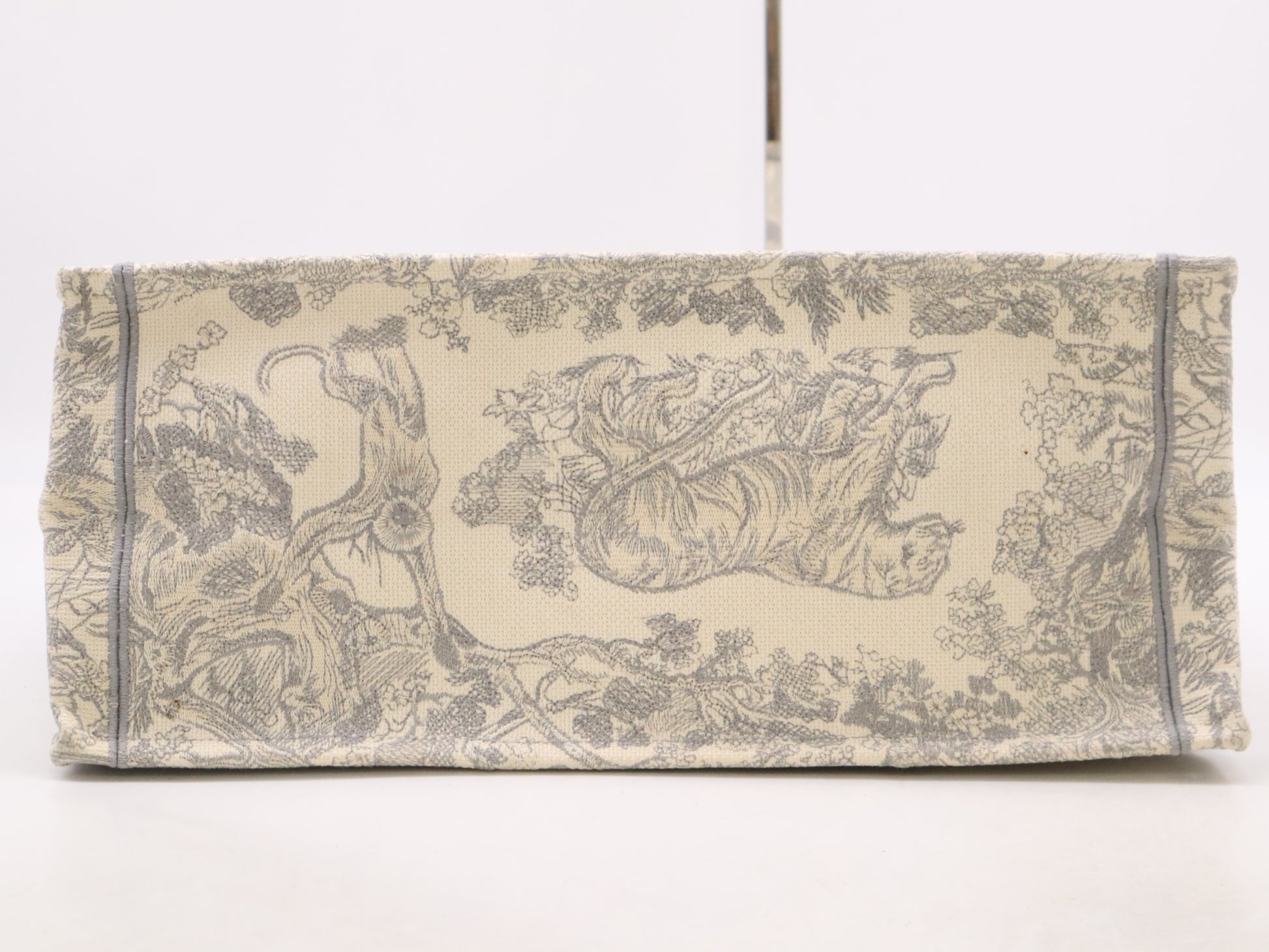 Dior Book Tote Large Toile de Jouy Canvas Tote Bag in Gray and Ivory