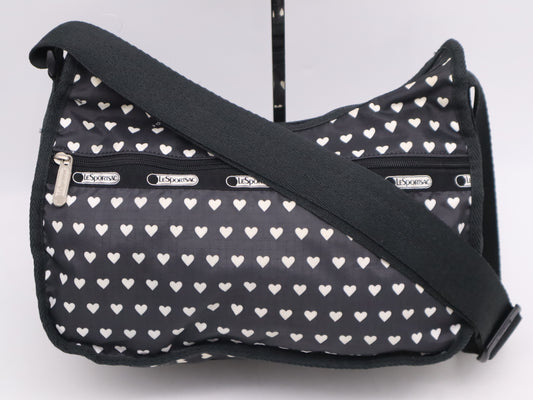 LeSportsac LeSportsac Heart Motif Shoulder Bag Nylon Black Shoulder Bag