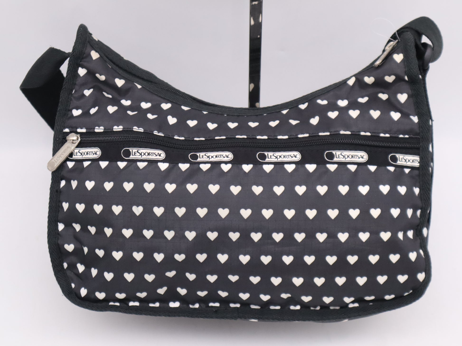 LeSportsac LeSportsac Heart Motif Shoulder Bag Nylon Black Shoulder Bag