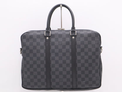 LOUIS VUITTON Damier Graphite N41478 Graphite Porte-Document Voyage PDV PM Business Bag