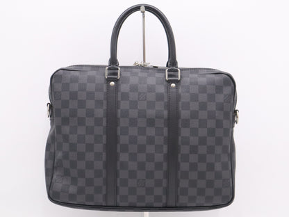 LOUIS VUITTON Damier Graphite N41478 Graphite Porte-Document Voyage PDV PM Business Bag