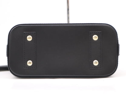 LOUIS VUITTON M23576 Leather Alma BB Maltage Handbag, RFID Verified, Includes Shoulder Strap, Box, Padlock, Two Keys, and Cloche