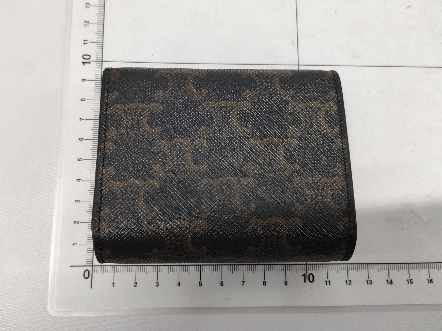 CELINE 10D78 2CQH 04LU Triomphe Small Flap Wallet in Brown Leather with Box and Dust Bag