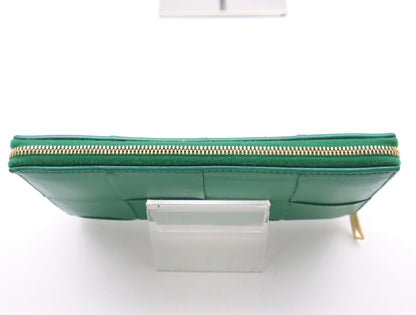 BOTTEGA VENETA Intrecciato 649607 Intrecciato Intrecciato Zip-Around Wallet in Racing Green with Dust Bag