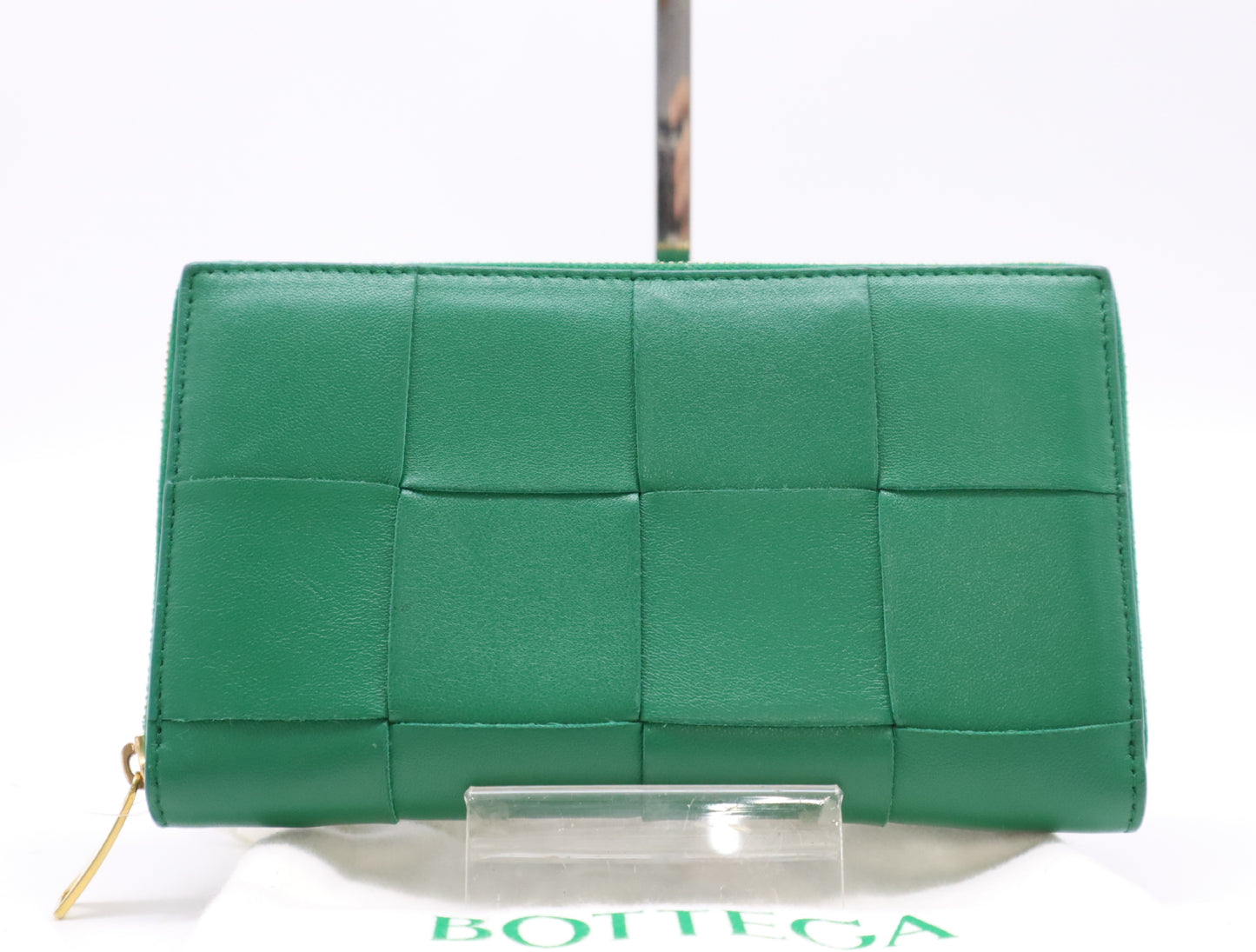 BOTTEGA VENETA Intrecciato 649607 Intrecciato Intrecciato Zip-Around Wallet in Racing Green with Dust Bag