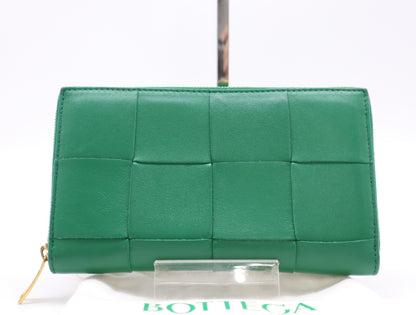 BOTTEGA VENETA Intrecciato 649607 Intrecciato Intrecciato Zip-Around Wallet in Racing Green with Dust Bag
