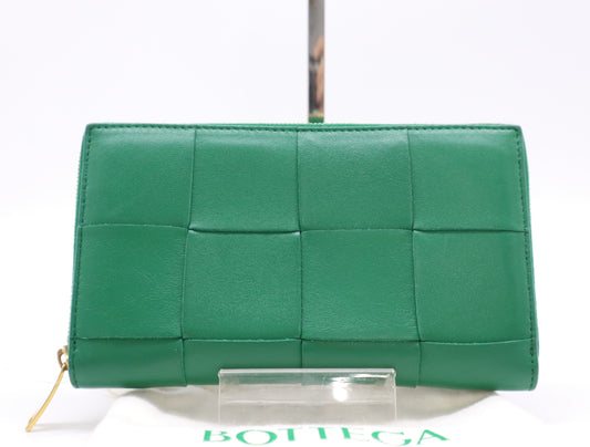 BOTTEGA VENETA Intrecciato 649607 Intrecciato Intrecciato Zip-Around Wallet in Racing Green with Dust Bag
