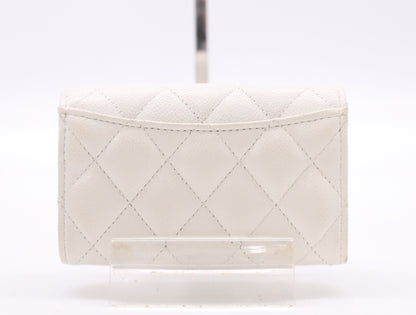 CHANEL Caviar Skin Caviar Skin Matelasse Classic Card Case White UP08CEC8 Card Case, Pass Case, Business Card Case