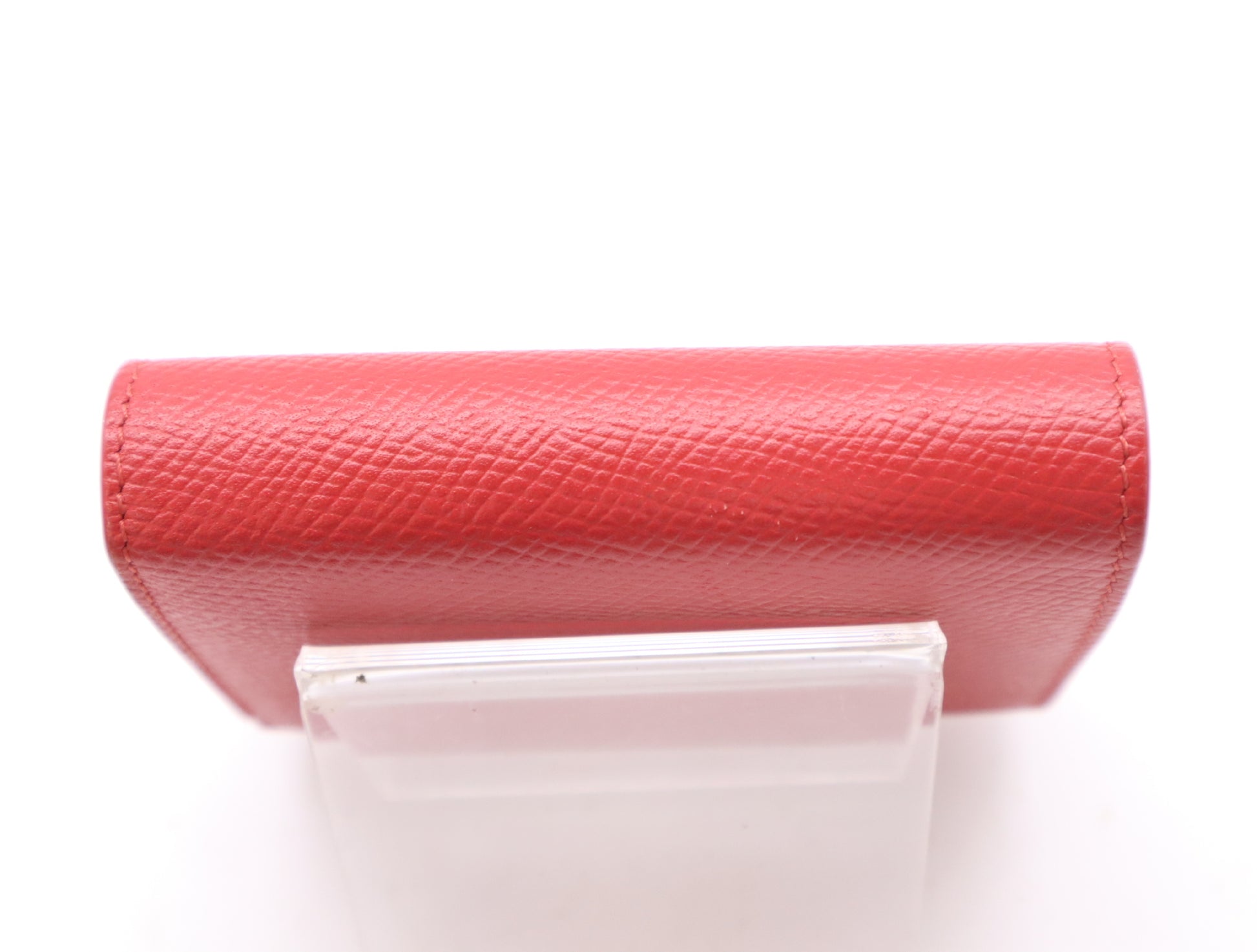 CELINE Leather Trifold Wallet, Small, Red, with Dust Bag