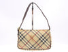 BURBERRY Nova Check Leather Handbag Brown