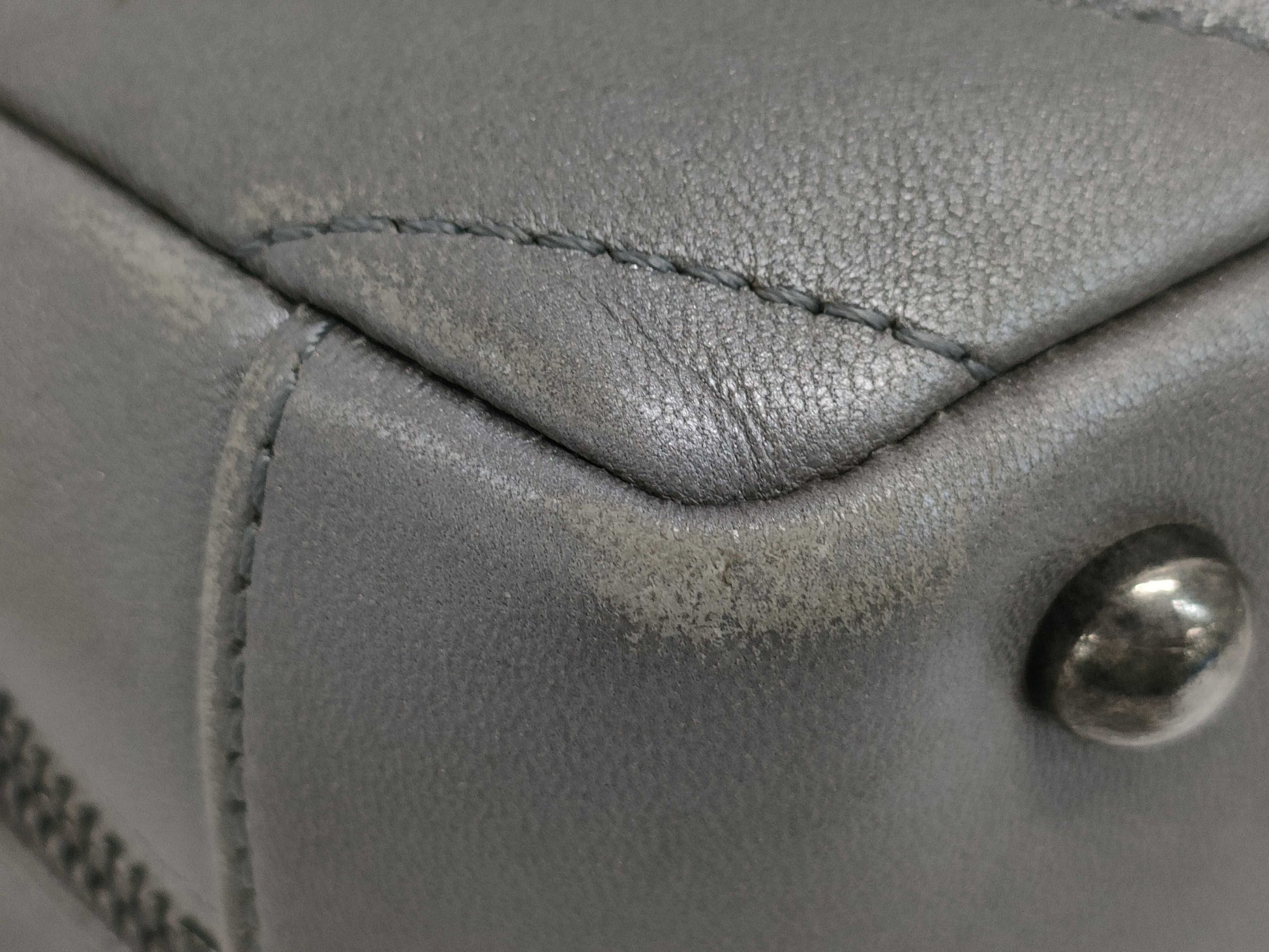 CHANEL Lambskin Shoulder Bag with V-Stitch Coco Mark, Double Chain, Silver Hardware, Gray Seal, 20977604