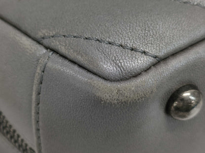 CHANEL Lambskin Shoulder Bag with V-Stitch Coco Mark, Double Chain, Silver Hardware, Gray Seal, 20977604