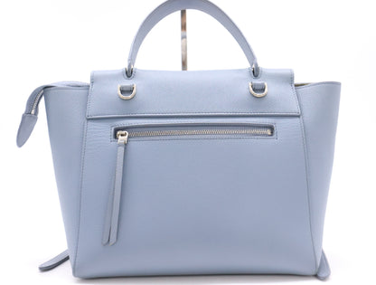 CELINE Leather Belt Bag Nano 2-Way Bag Blue Gray Handbag