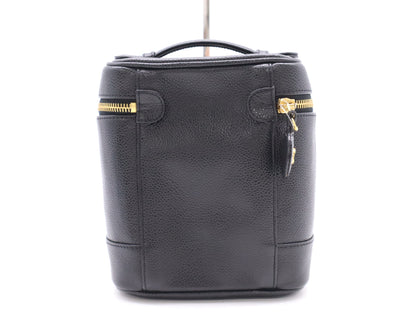 CHANEL Caviar Skin Vanity Bag with Coco Mark, Black GD Hardware, Seal, 6642605