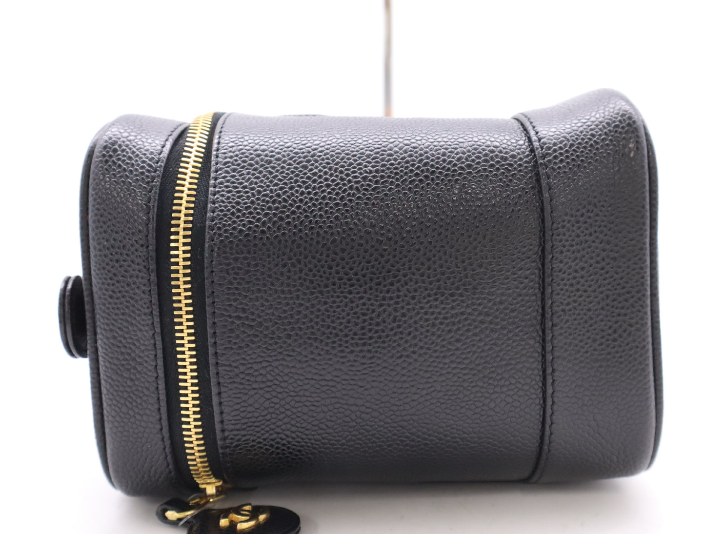 CHANEL Caviar Skin Vanity Bag with Coco Mark, Black GD Hardware, Seal, 6642605