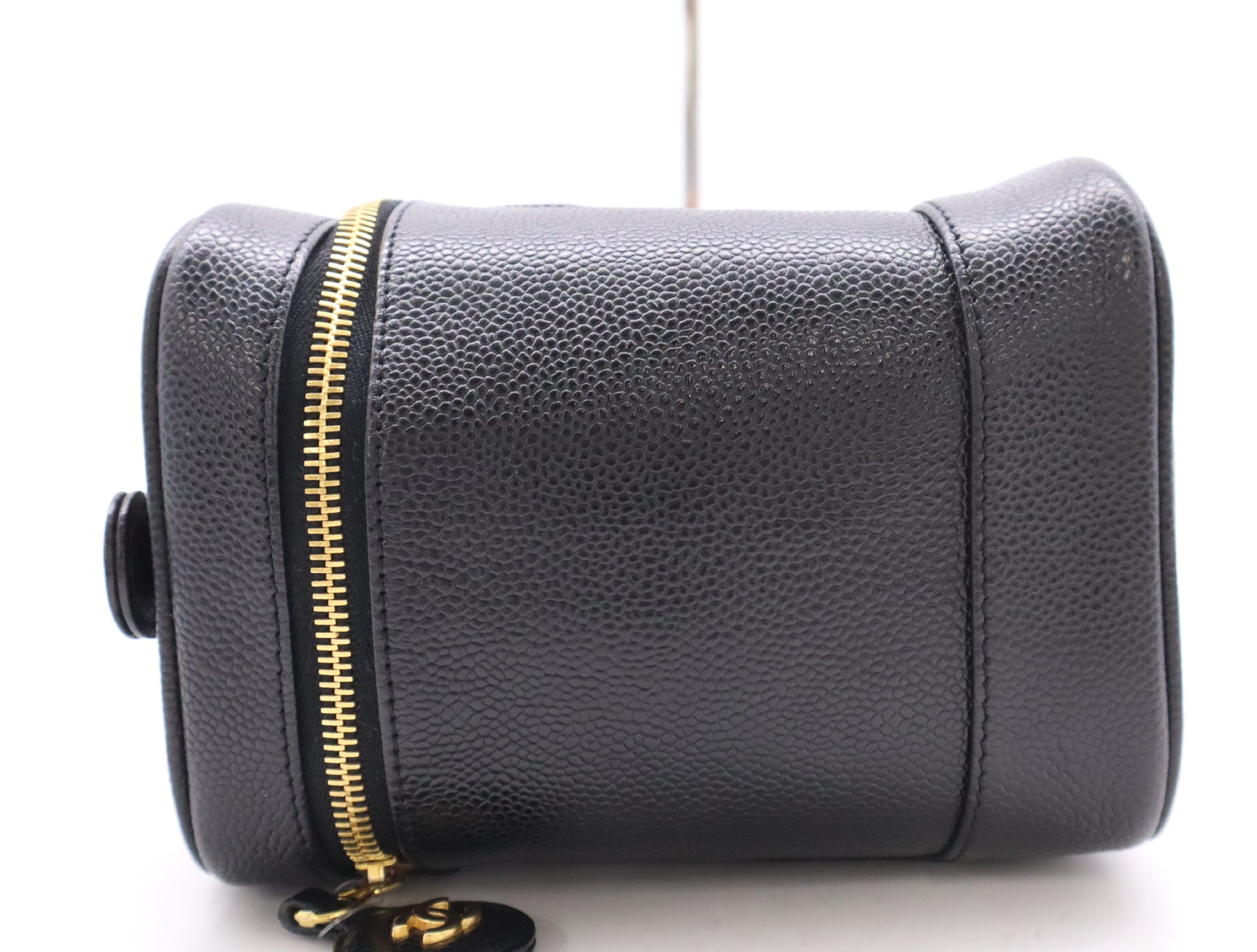 CHANEL Caviar Skin Vanity Bag with Coco Mark, Black GD Hardware, Seal, 6642605