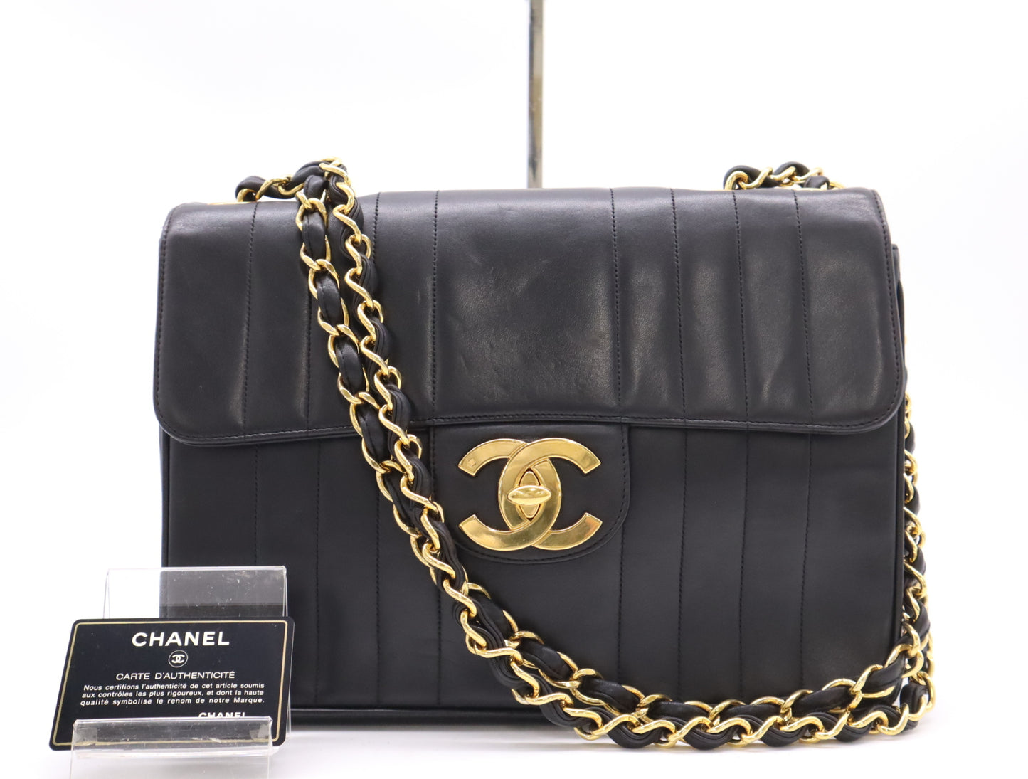 CHANEL Lambskin Mademoiselle Chain Shoulder Bag in Black with Card and Sticker 3541395 Shoulder Bag