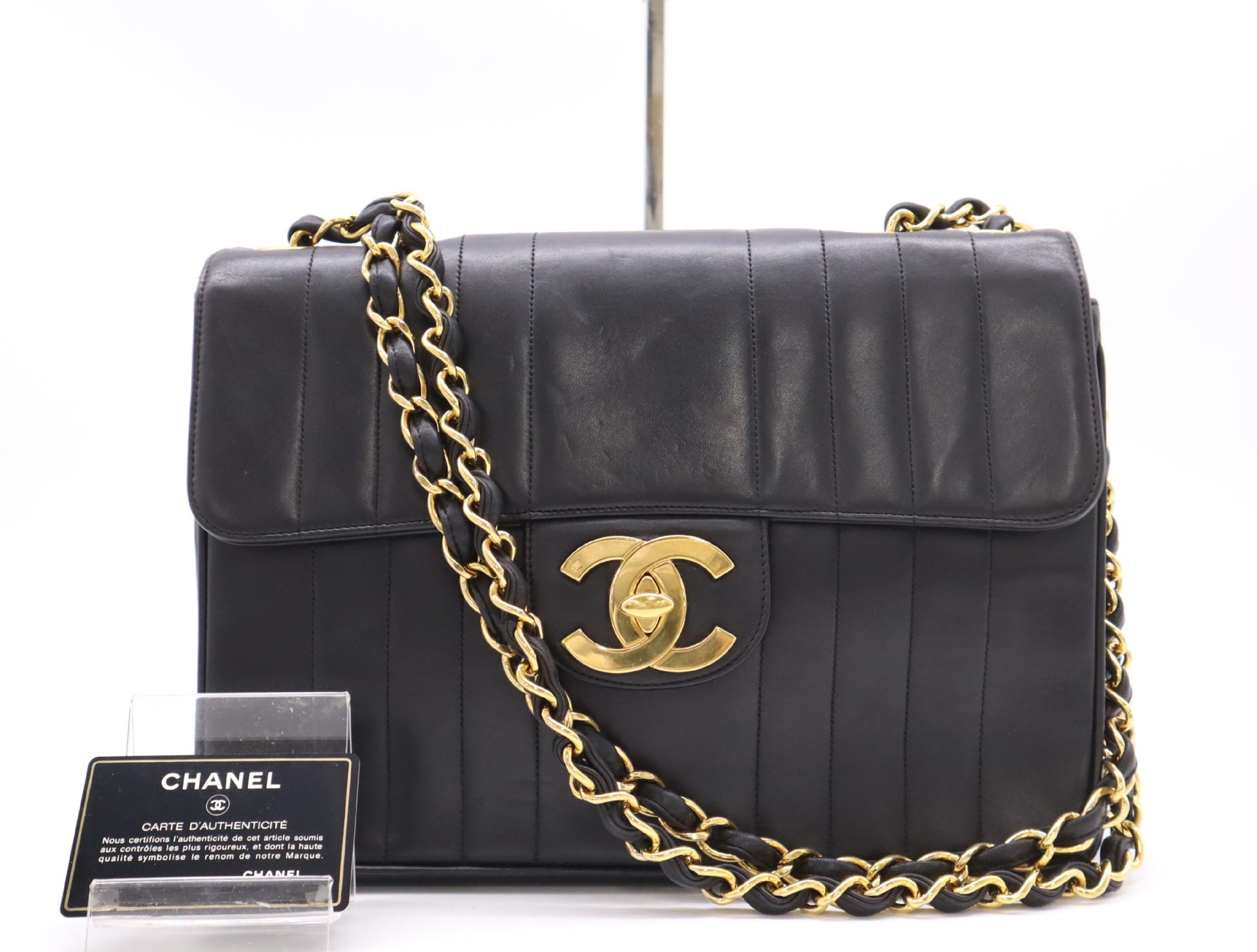 CHANEL Lambskin Mademoiselle Chain Shoulder Bag in Black with Card and Sticker 3541395 Shoulder Bag