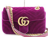 GUCCI 446744 GG Marmont Velvet Chain Shoulder Bag Purple Shoulder Bag