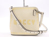 GUCCI 511189 Leather GUCCY SEGA Print Mini Shoulder Bag in White and Gold with Shoulder Strap