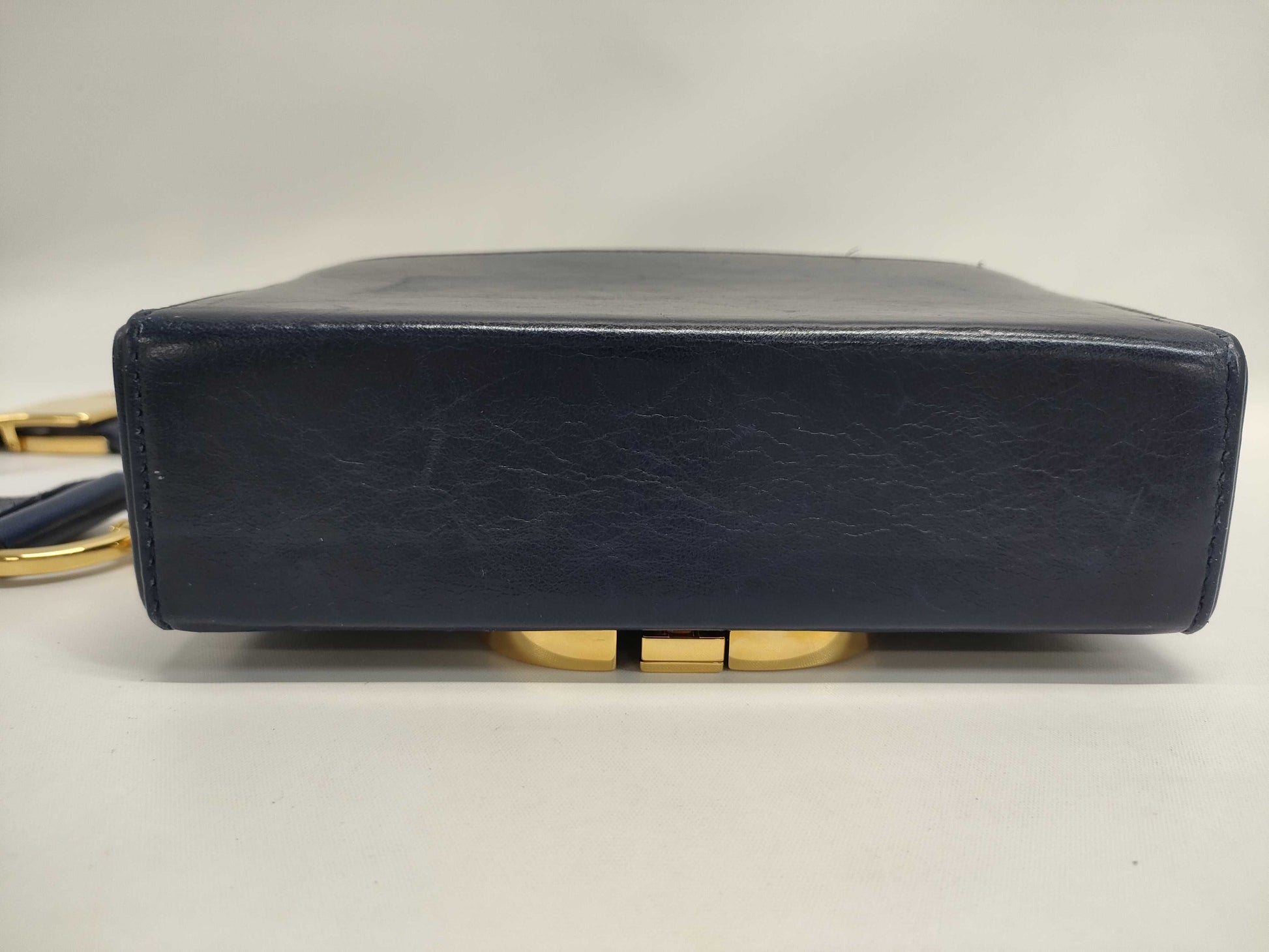 Dior Leather Montaigne 30 Navy Shoulder Bag with GD Hardware