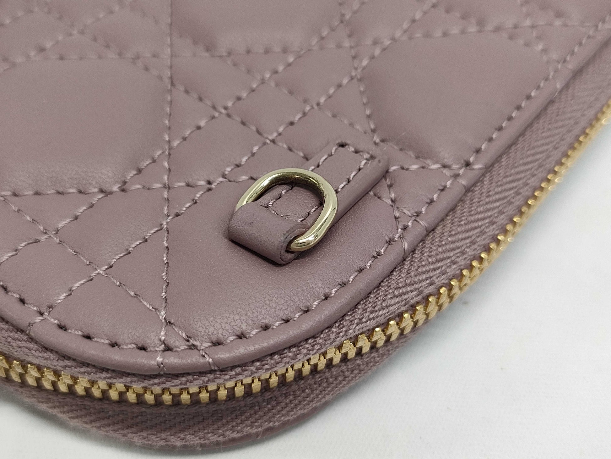 Dior Lady Dior Phone Holder Cannage Pink Lambskin Shoulder Bag with Strap and Chain Strap