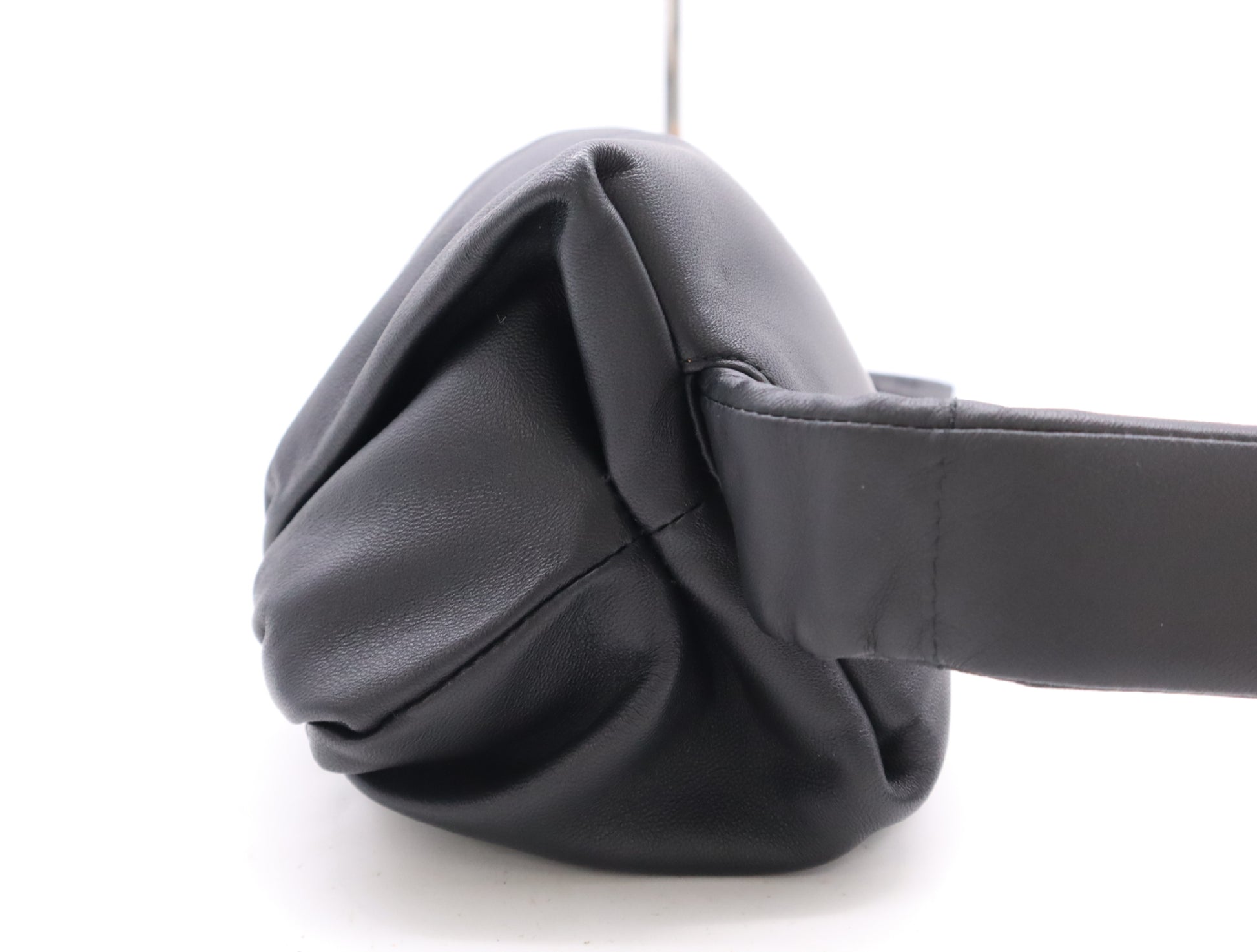 BOTTEGA VENETA Leather The Body Pouch Black Shoulder Bag with Dust Bag